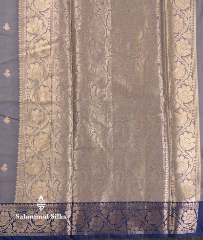 Beautiful Light Chocolate Semi Silk Saree With Contrast Violet Traditional Border