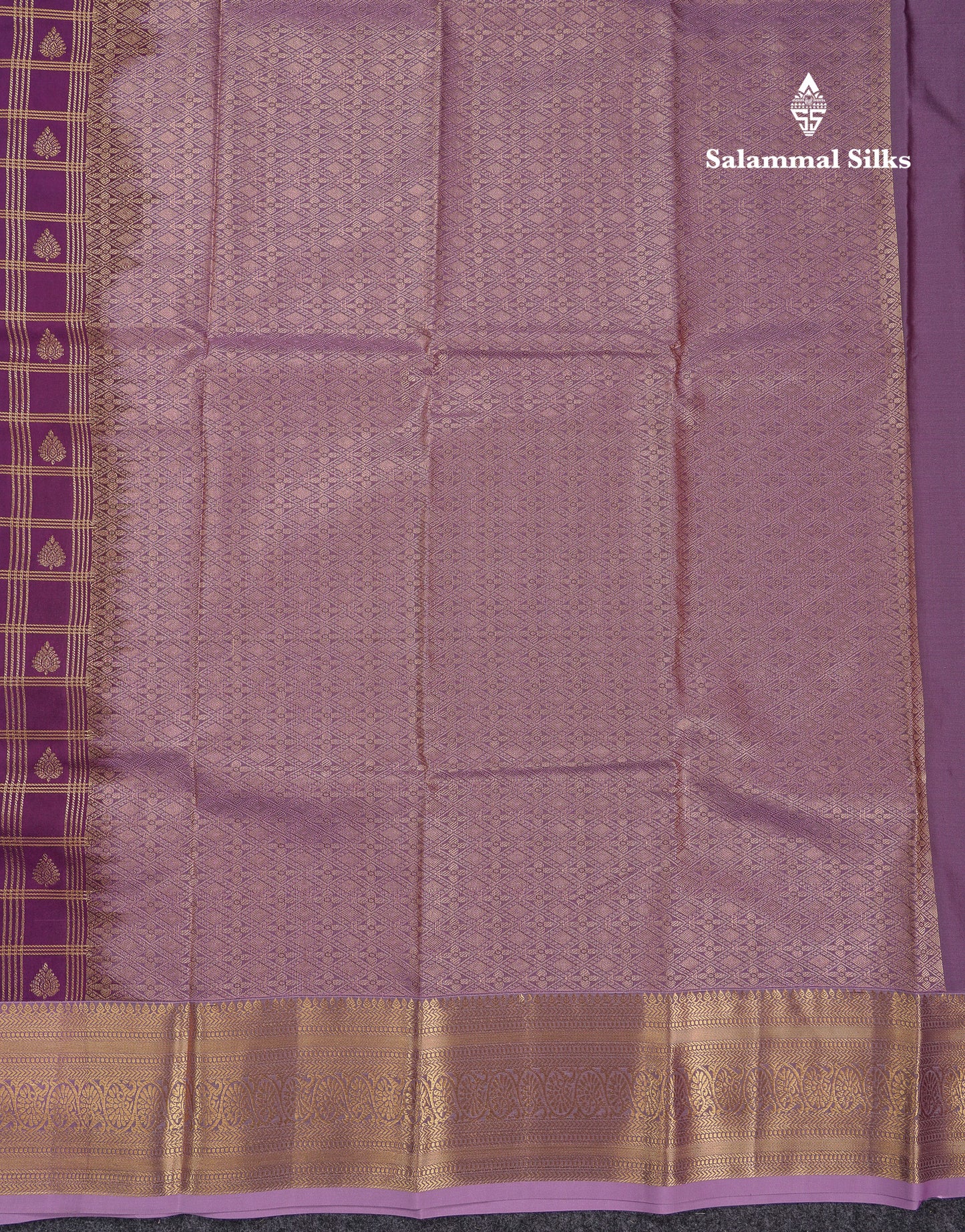 Beautiful Dark Magenta Checks With Butta Semi Silk Saree With Contrast Light Violet Traditional Evening Morning Border