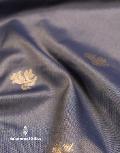 Beautiful Light Chocolate Semi Silk Saree With Contrast Violet Traditional Border