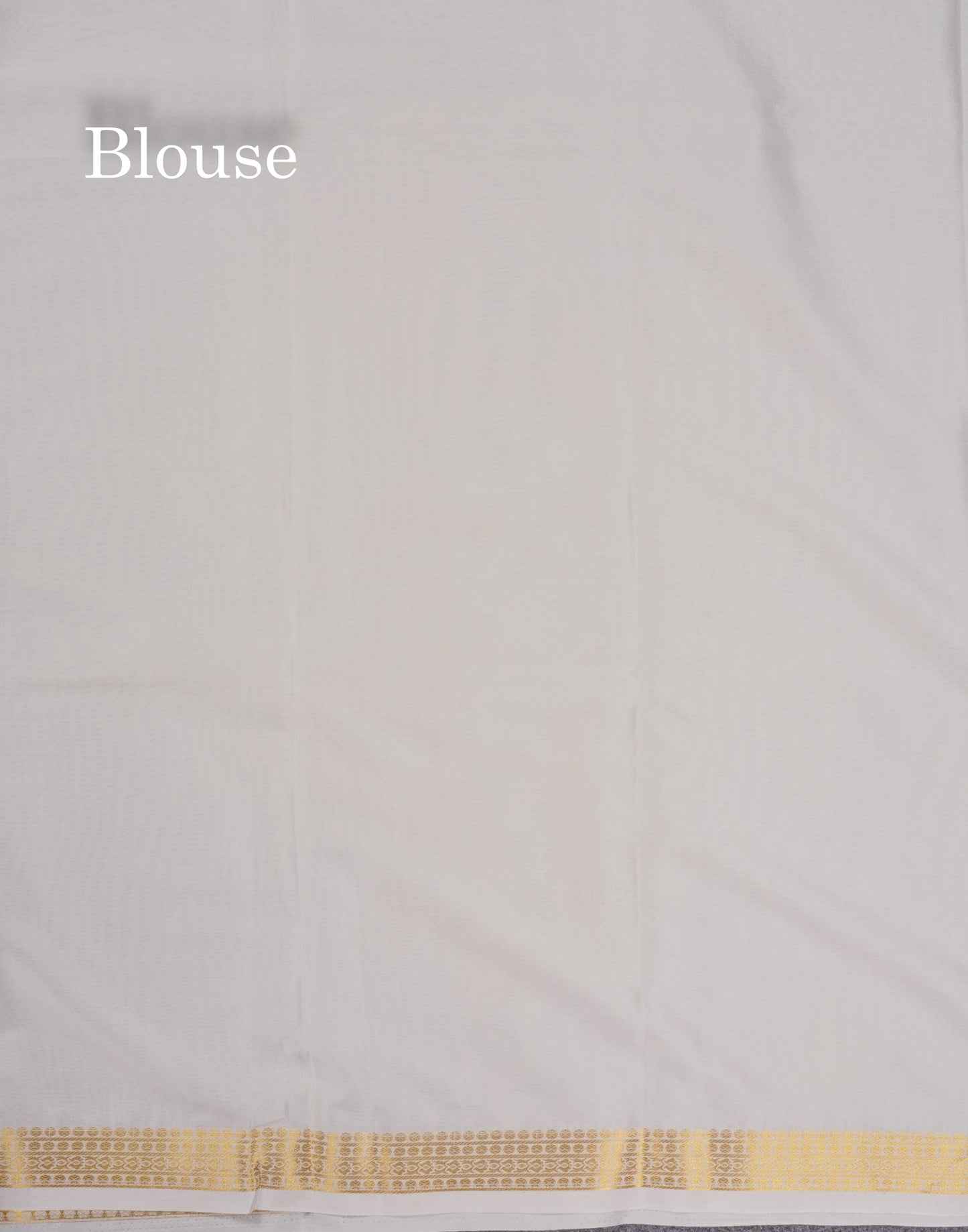 White Plain Semi Mysore Crepe Saree With Small Traditional Border