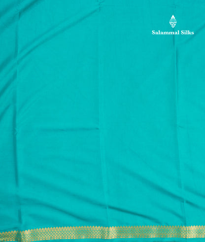 White Plain Semi Mysore Crepe Saree With Small Traditional Border
