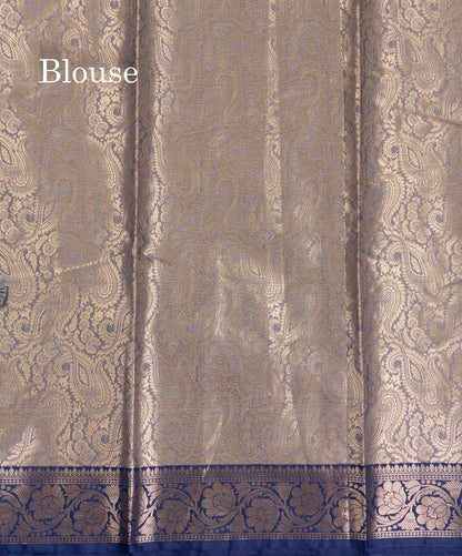 Beautiful Light Chocolate Semi Silk Saree With Contrast Violet Traditional Border