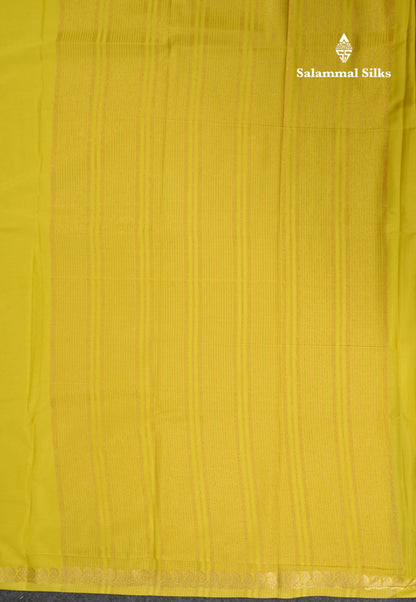 White Plain Semi Mysore Crepe Saree With Small Traditional Border