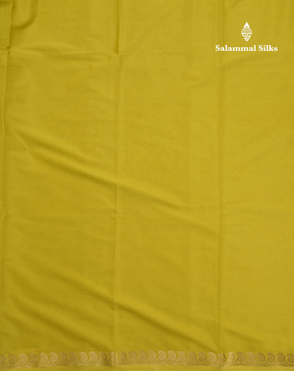White Plain Semi Mysore Crepe Saree With Small Traditional Border
