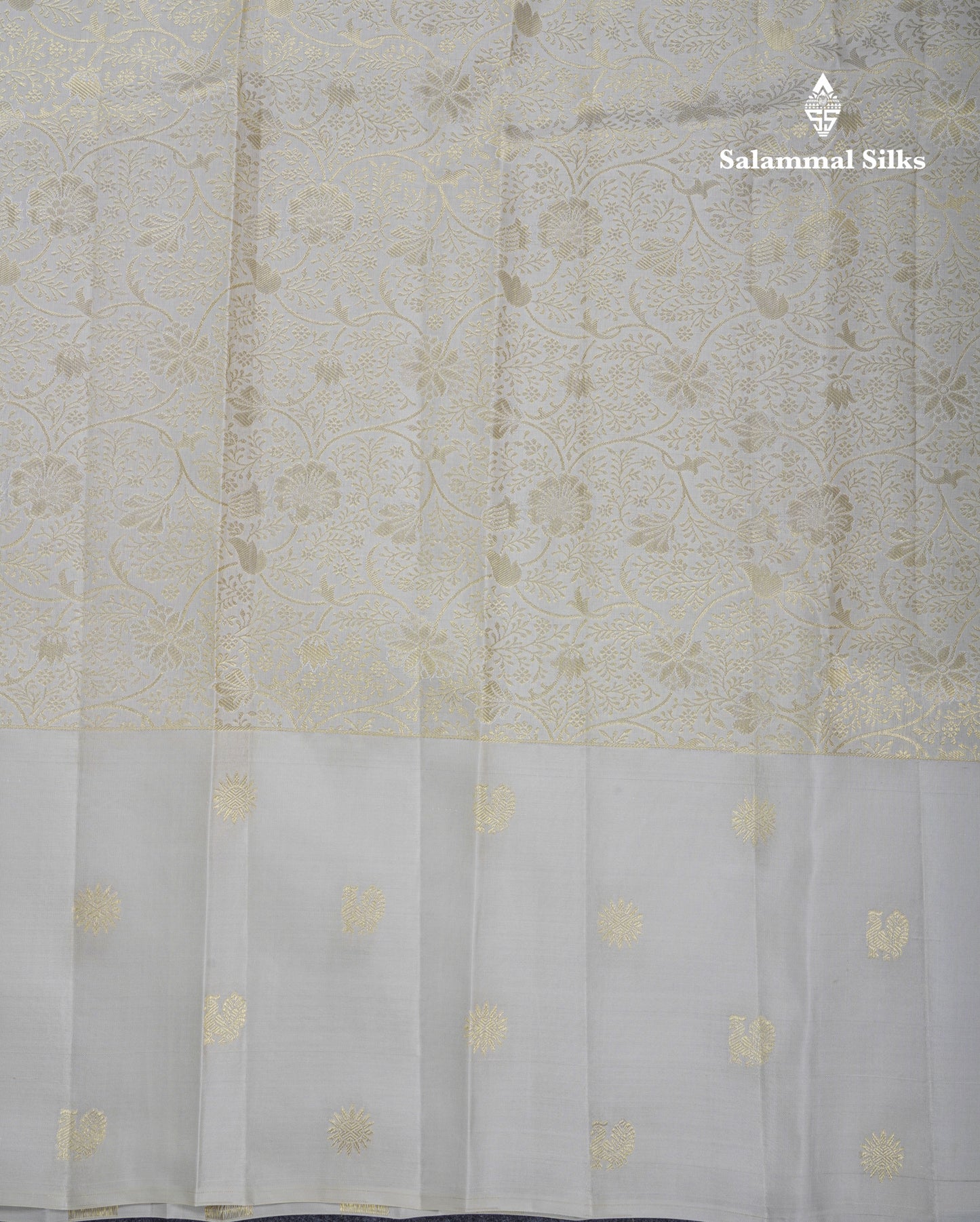 Half White Bridal Pure Kanjivaram Silk Saree With Fancy Evening Morning Border