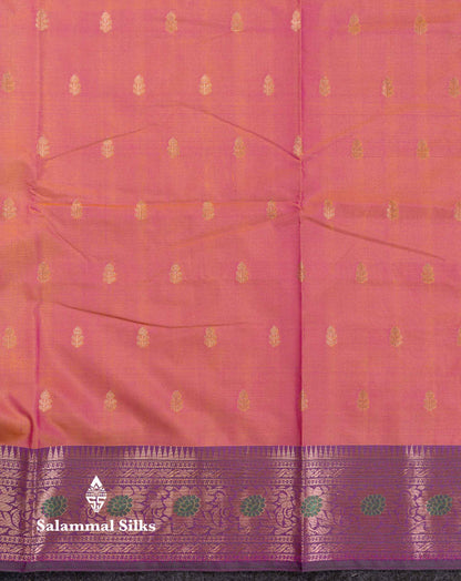 Beautiful Sapphire Green Semi Silk Saree With Contrast Peacock Green Traditional Border