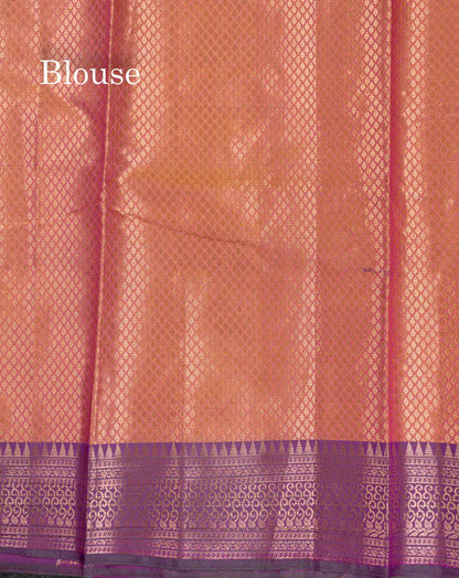 Beautiful Sapphire Green Semi Silk Saree With Contrast Peacock Green Traditional Border