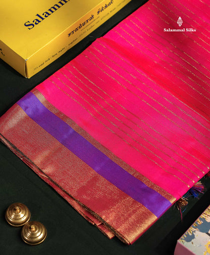 Beautiful Chilly Red Semi Tussar Fancy Saree With Contrast Dual Tone Bottle Green Blouse
