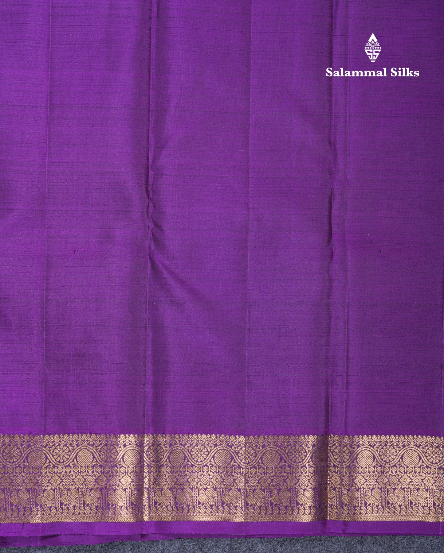 Brown Pure Kanjivaram Silk Saree With Contrast Dark Purple Traditional Border