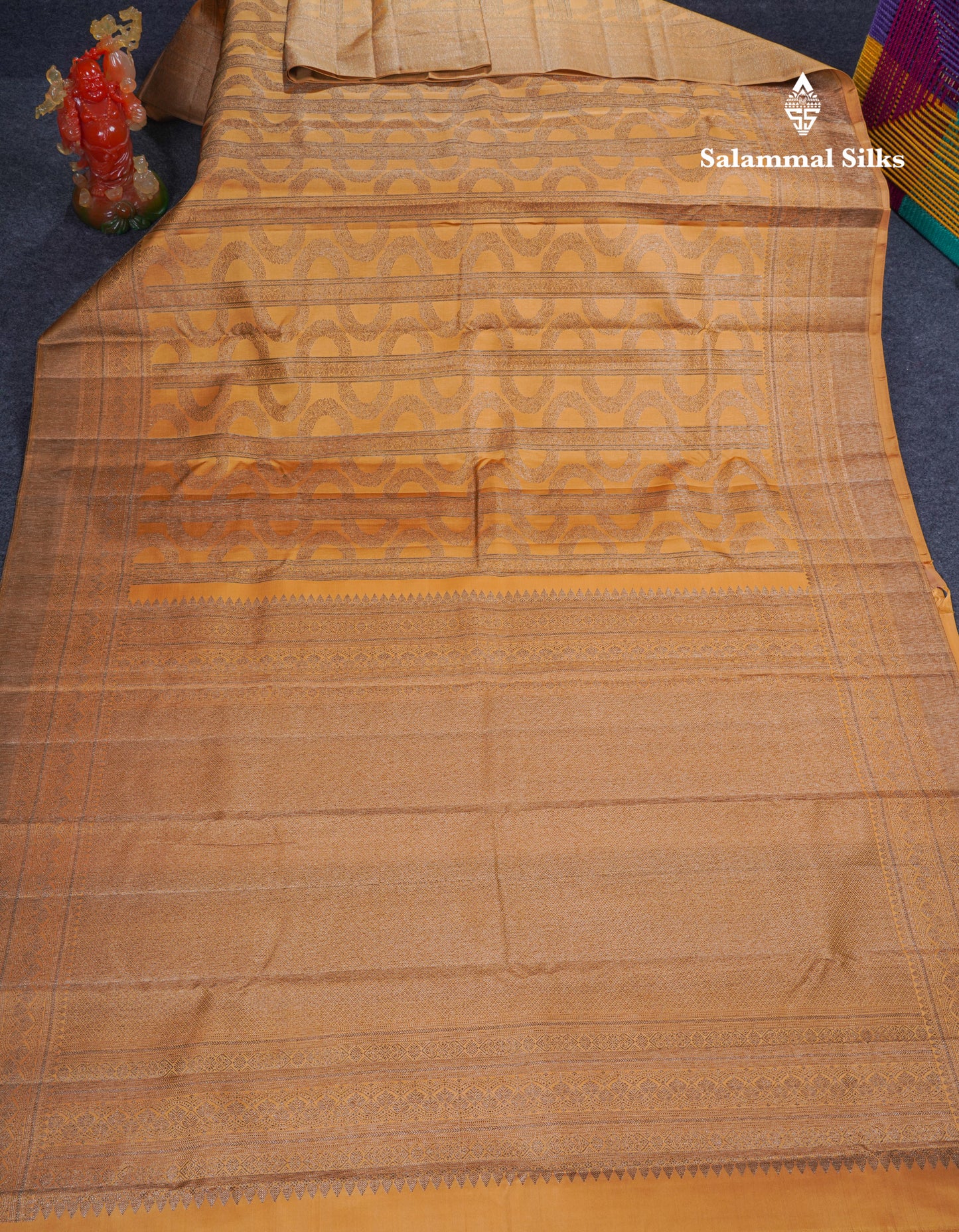 Dark Sandal Fancy Pure Kanjivaram Silk Saree With Self Border