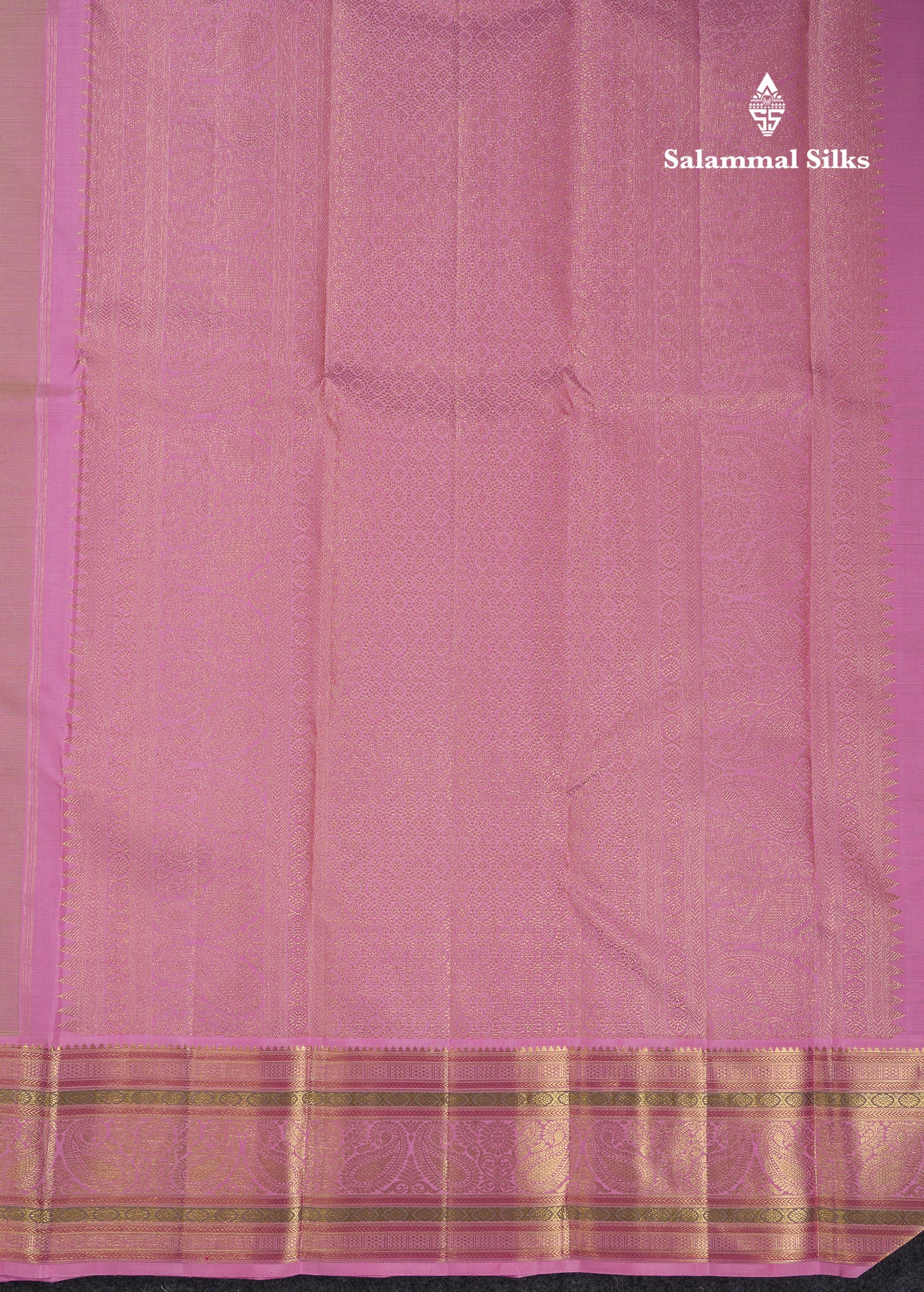 Korvai Beautiful Parrot Green Pure Kanjivaram Silk Saree With Contrast Baby Pink Traditional Evening Morning Border