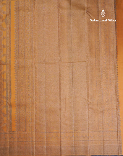 Dark Sandal Fancy Pure Kanjivaram Silk Saree With Self Border