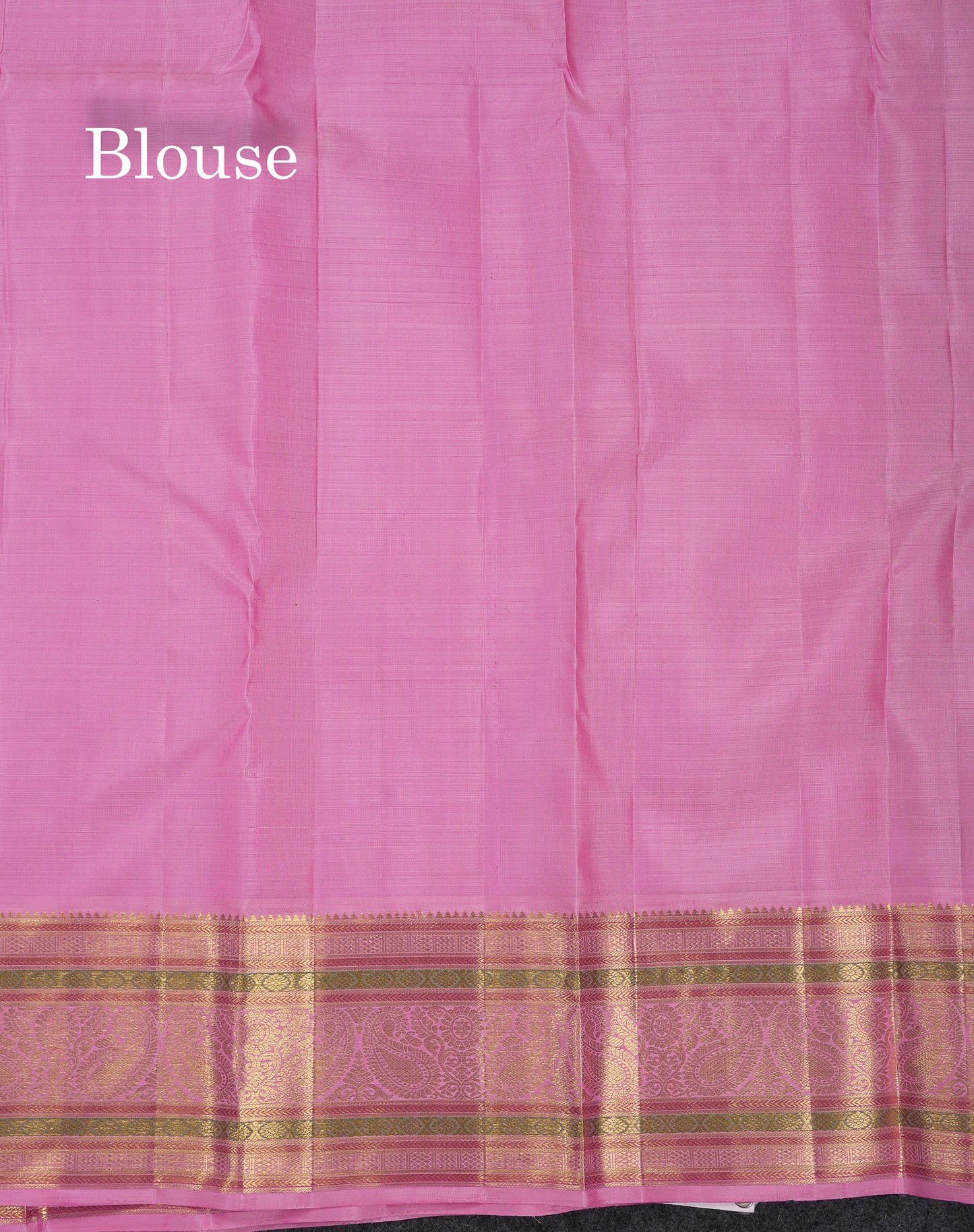 Korvai Beautiful Parrot Green Pure Kanjivaram Silk Saree With Contrast Baby Pink Traditional Evening Morning Border
