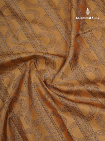 Dark Sandal Fancy Pure Kanjivaram Silk Saree With Self Border