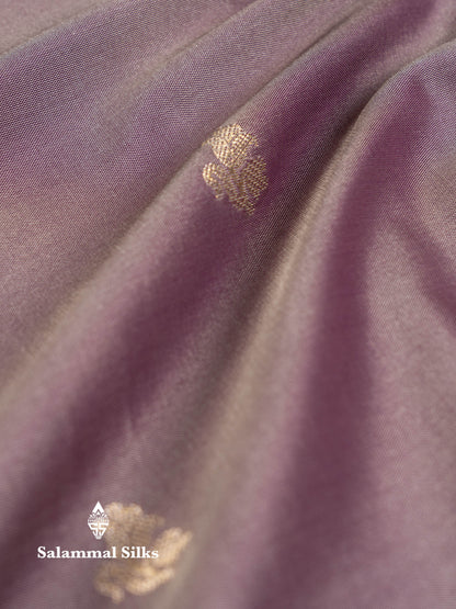 Beautiful Light Chocolate Semi Silk Saree With Contrast Violet Traditional Border