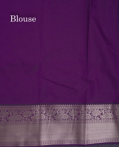 Beautiful Pink Vaira Oosi Semi Silk Saree With Contrast Dark Purple Traditional Border