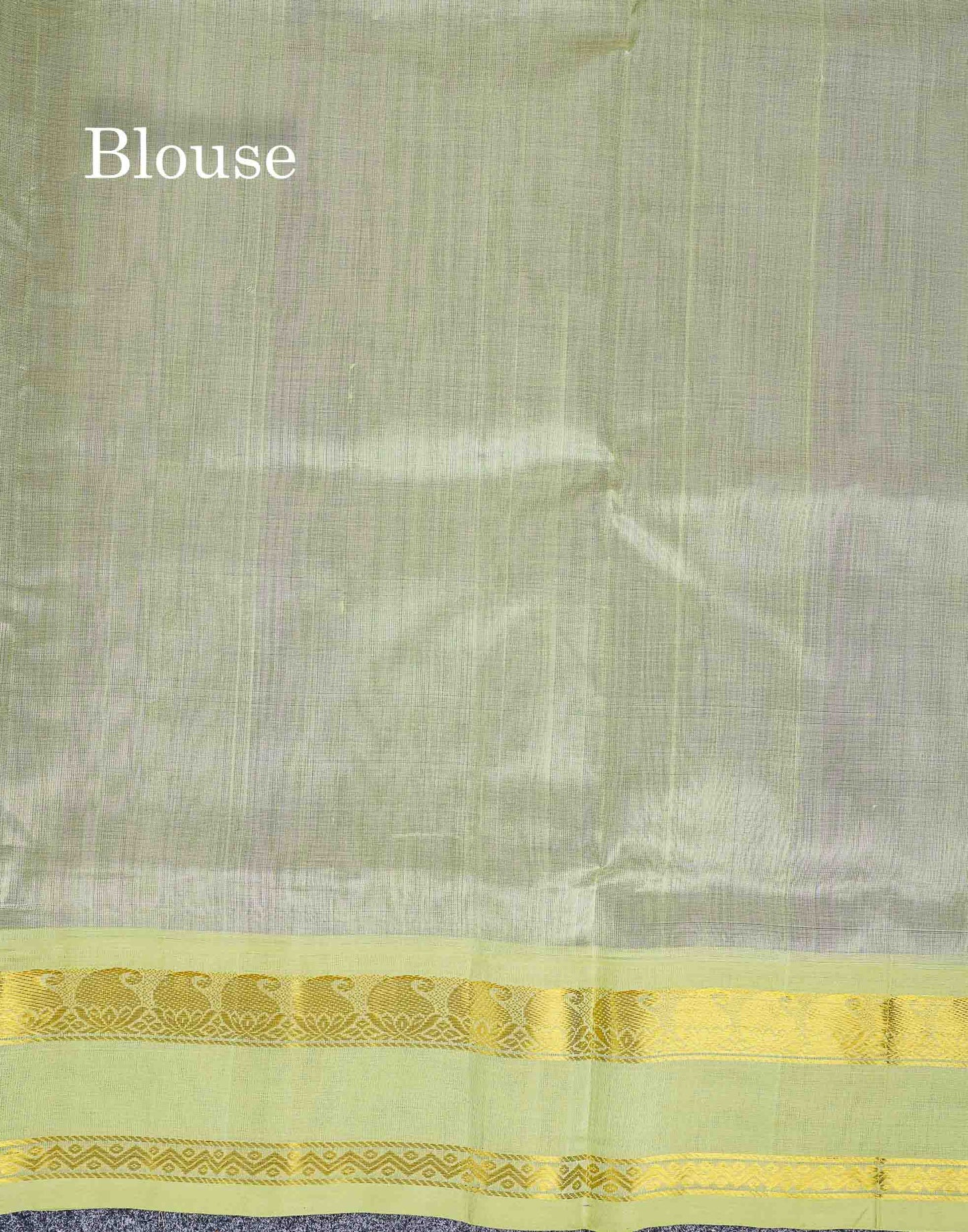 Pure Silk Cotton Saree - Lavender Plain Along With Contrast Light Pista Green Traditional Rettapet Gap Border