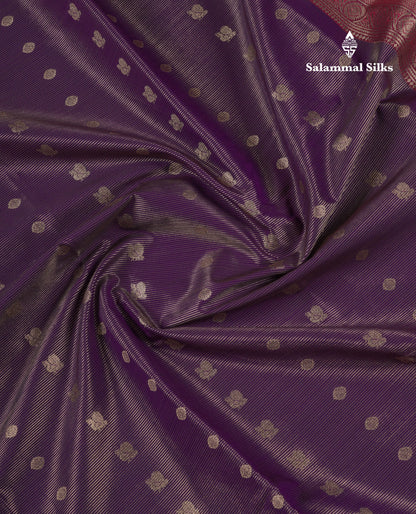 Beautiful Beige Vaira Oosi Lines Semi Silk Saree With Contrast Pink Border