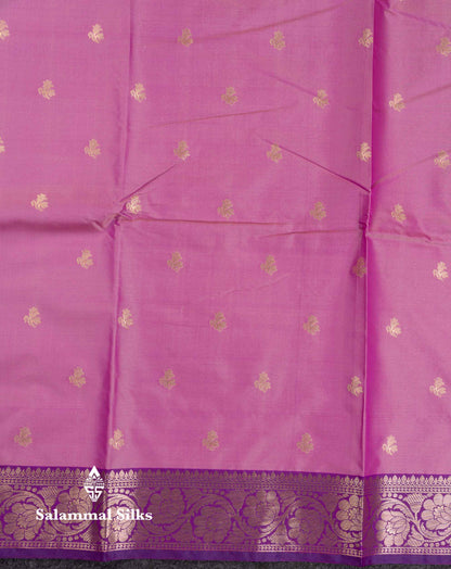 Beautiful Light Chocolate Semi Silk Saree With Contrast Violet Traditional Border