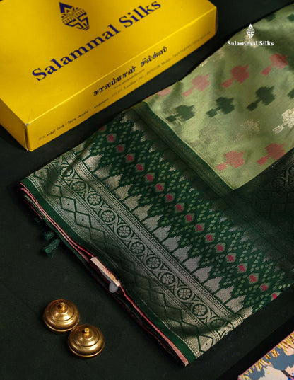 Beautiful Blue Ekkat Design Semi Silk Saree With Contrast Violet Fancy Border
