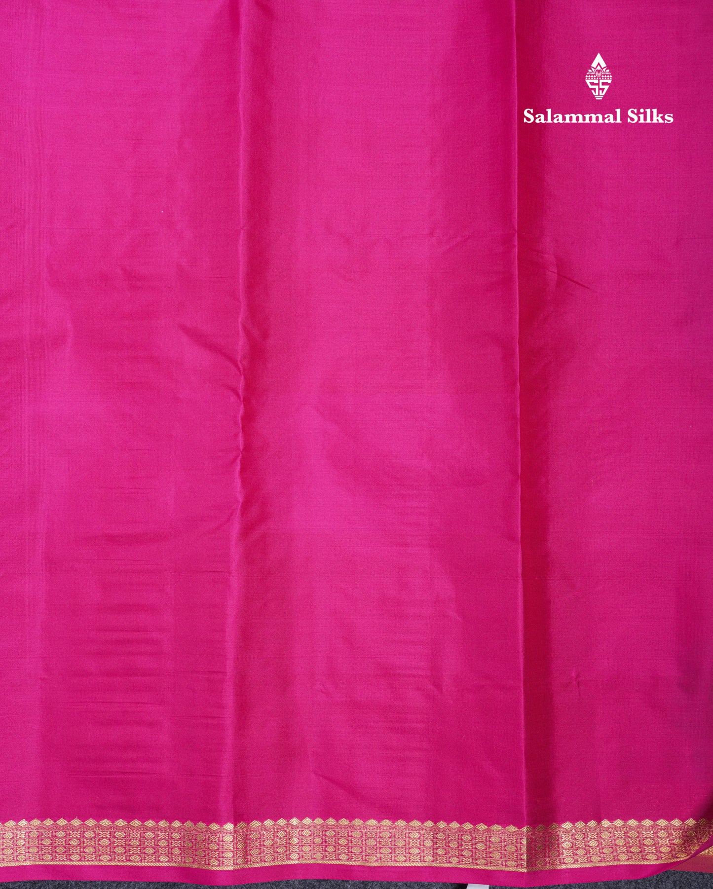 Paalum Pazham Checks With Butta Pure Kanjivaram Silk Saree With Contrast Pink Small Traditional Border