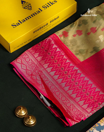 Beautiful Blue Ekkat Design Semi Silk Saree With Contrast Violet Fancy Border