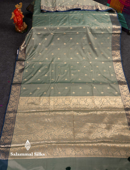 Beautiful Light Chocolate Semi Silk Saree With Contrast Violet Traditional Border