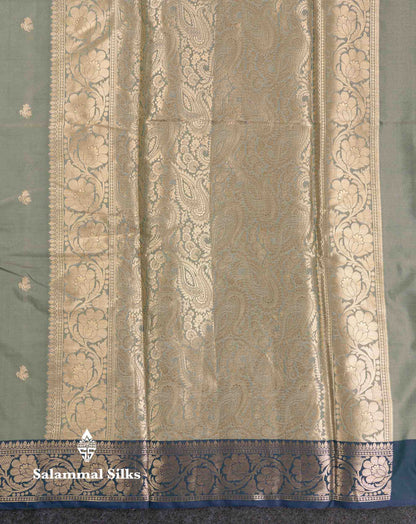 Beautiful Light Chocolate Semi Silk Saree With Contrast Violet Traditional Border