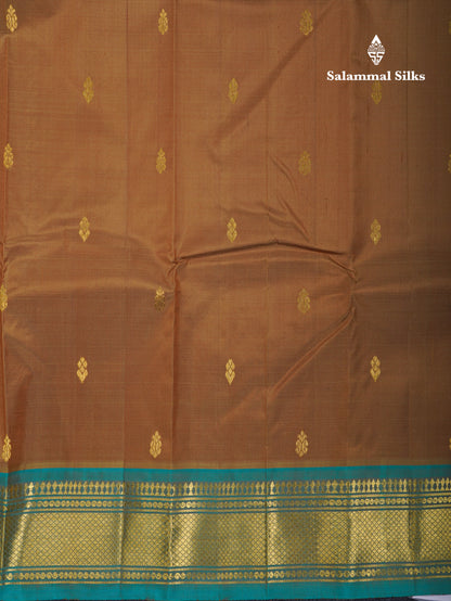 Manthulir Green Beautiful Pure Kanjivaram Silk Saree With Sapphire Green Traditional One Side Border