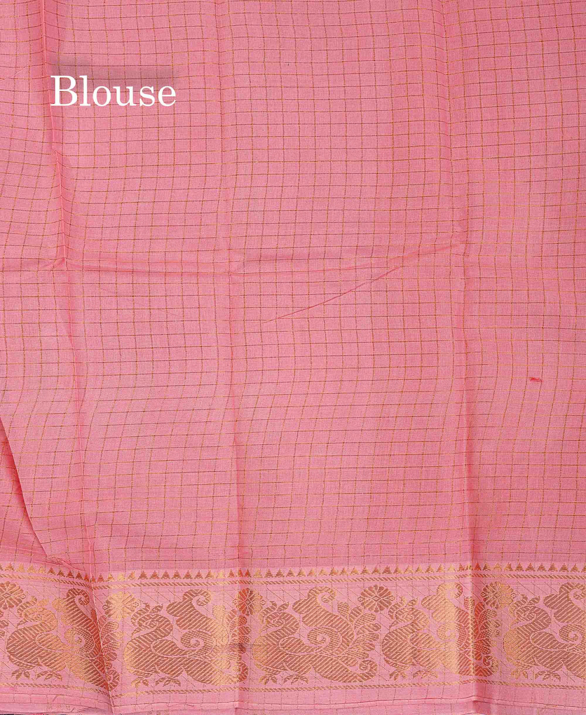 Sungudi Cotton Saree - Orange Colour Body Small Zari Checks With Baby Pink Border