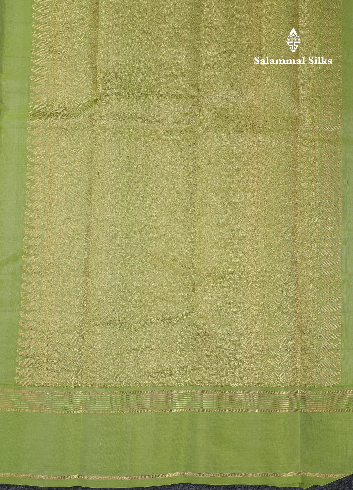 Beautiful Half White Checks With Peacock Butta Pure Kanjivaram Silk Saree With Contrast Parrot Green Traditional Gap Border