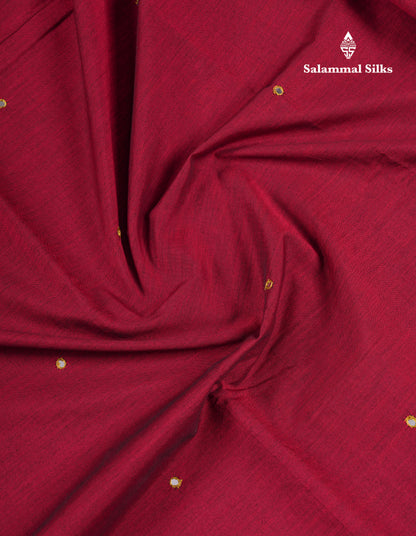 Beautiful Maroon Mirror Work South Cotton Printed Saree With Contrast Yellow Blouse