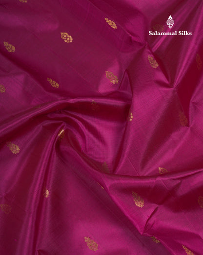 Violet Beautiful Pure Kanjivaram Silk Saree With Self Traditional One Side Border