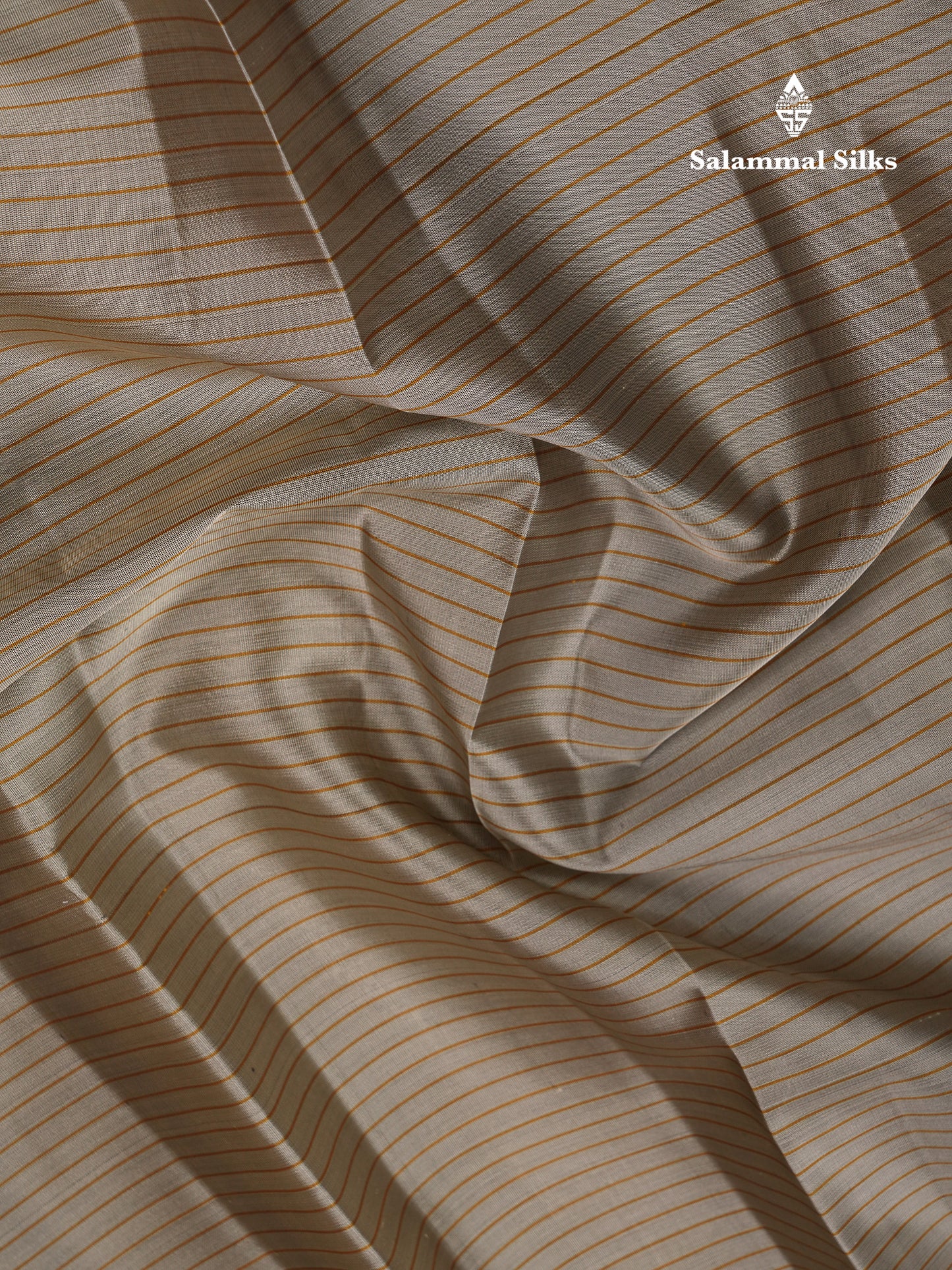 Beautiful Light Grey Pure Kanjivaram Silk Saree With Contrast Mustard Yellow Traditional Rettapet Border