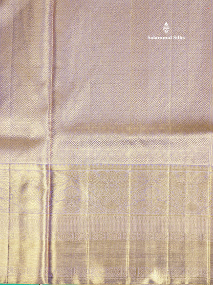 Beautiful Light Lavender Tissue Pure Kanjivaram Silk Saree (2G) Zari With Self Border