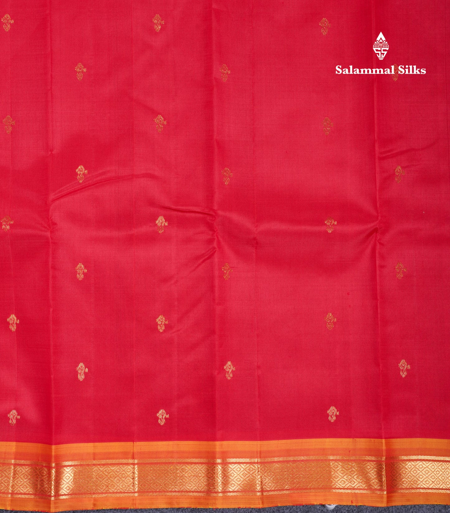 Red Beautiful Pure Kanjivaram Silk Saree With Mustard Yellow Traditional One Side Small Border