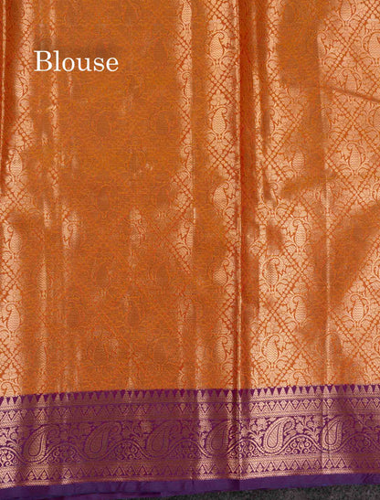 Beautiful Olive Green Semi Silk Saree With Contrast Peacock Blue Traditional Border