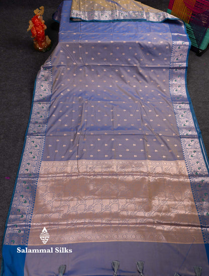 Beautiful Dual Tone Pink Shade Semi Silk Saree With Contrast Magenta Traditional Border