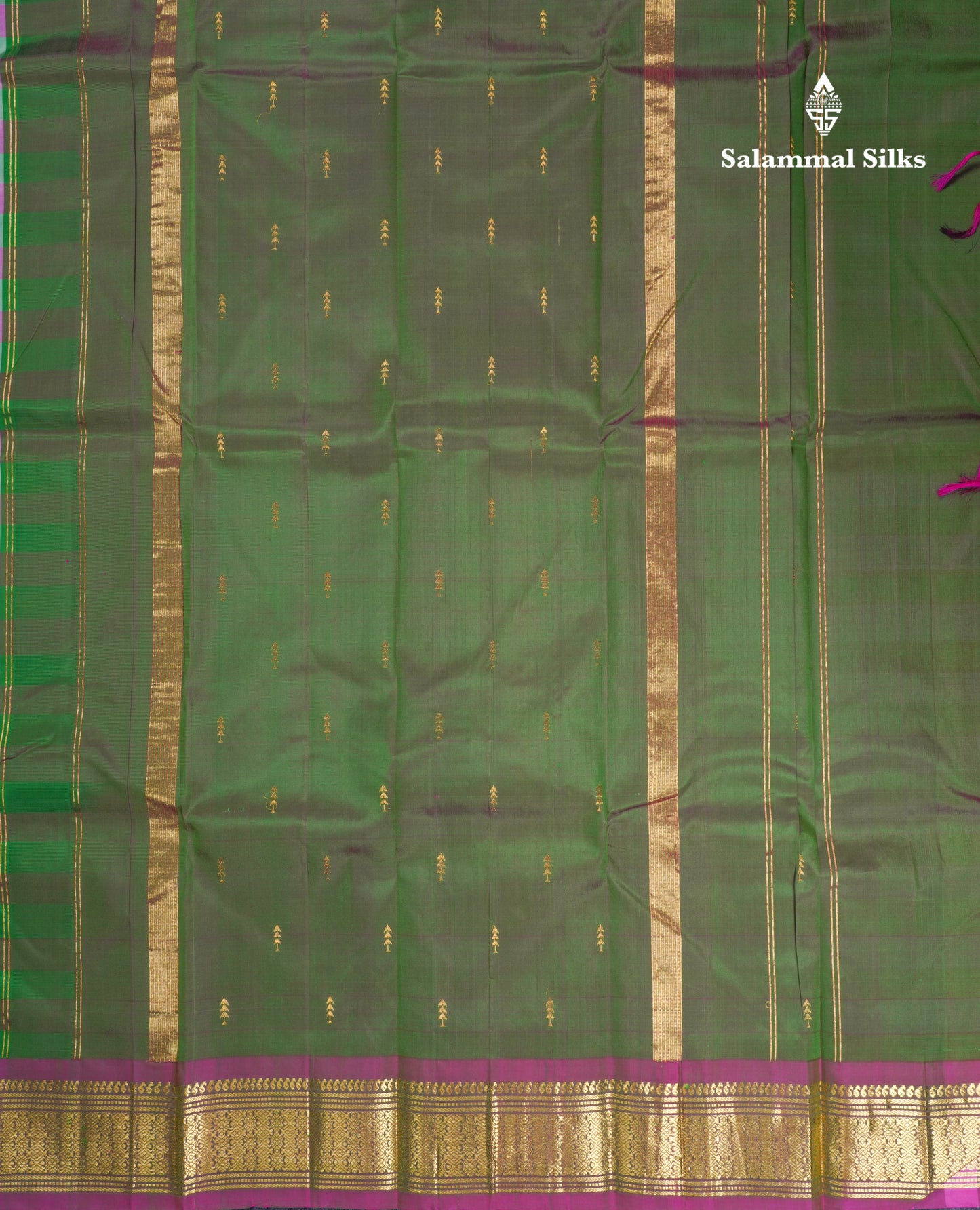 Paalum Pazhm Checks Beautiful Pure Kanjivaram Silk Saree With Traditional One Side Self Border