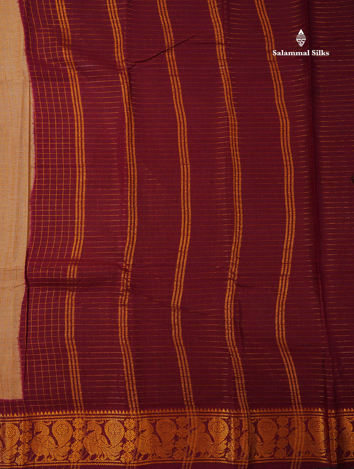 Sungudi Cotton Saree - Orange Colour Body Small Zari Checks With Baby Pink Border