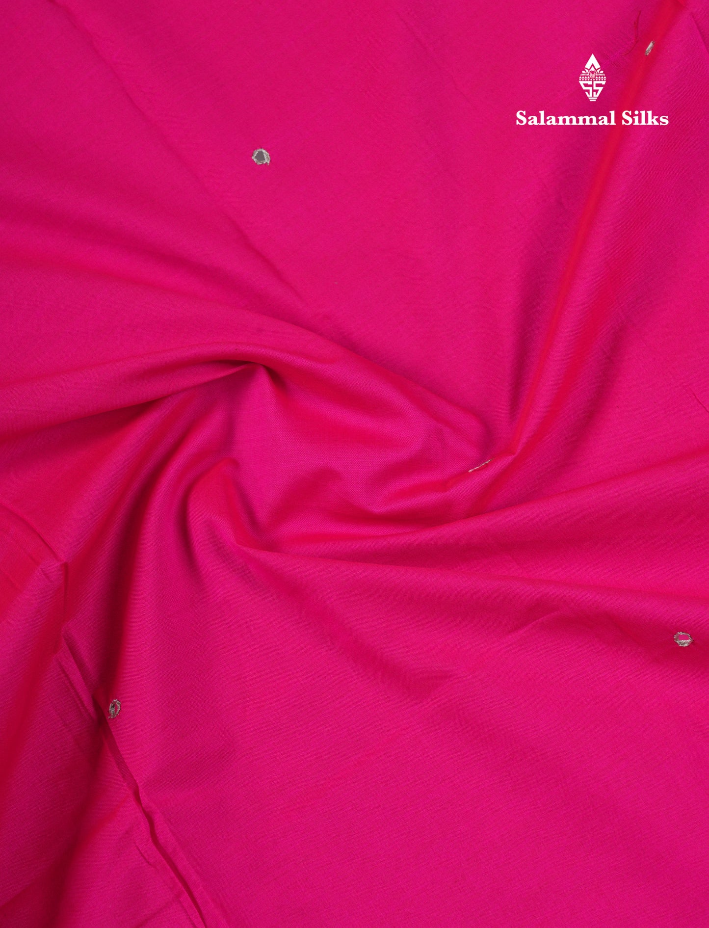 Beautiful Pink Mirror Work South Cotton Printed Saree With Contrast Cream Sandal Blouse