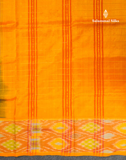 Violet Checks With Butta Pure Silk Cotton Saree With Tissue Ekkat Deisgn Border