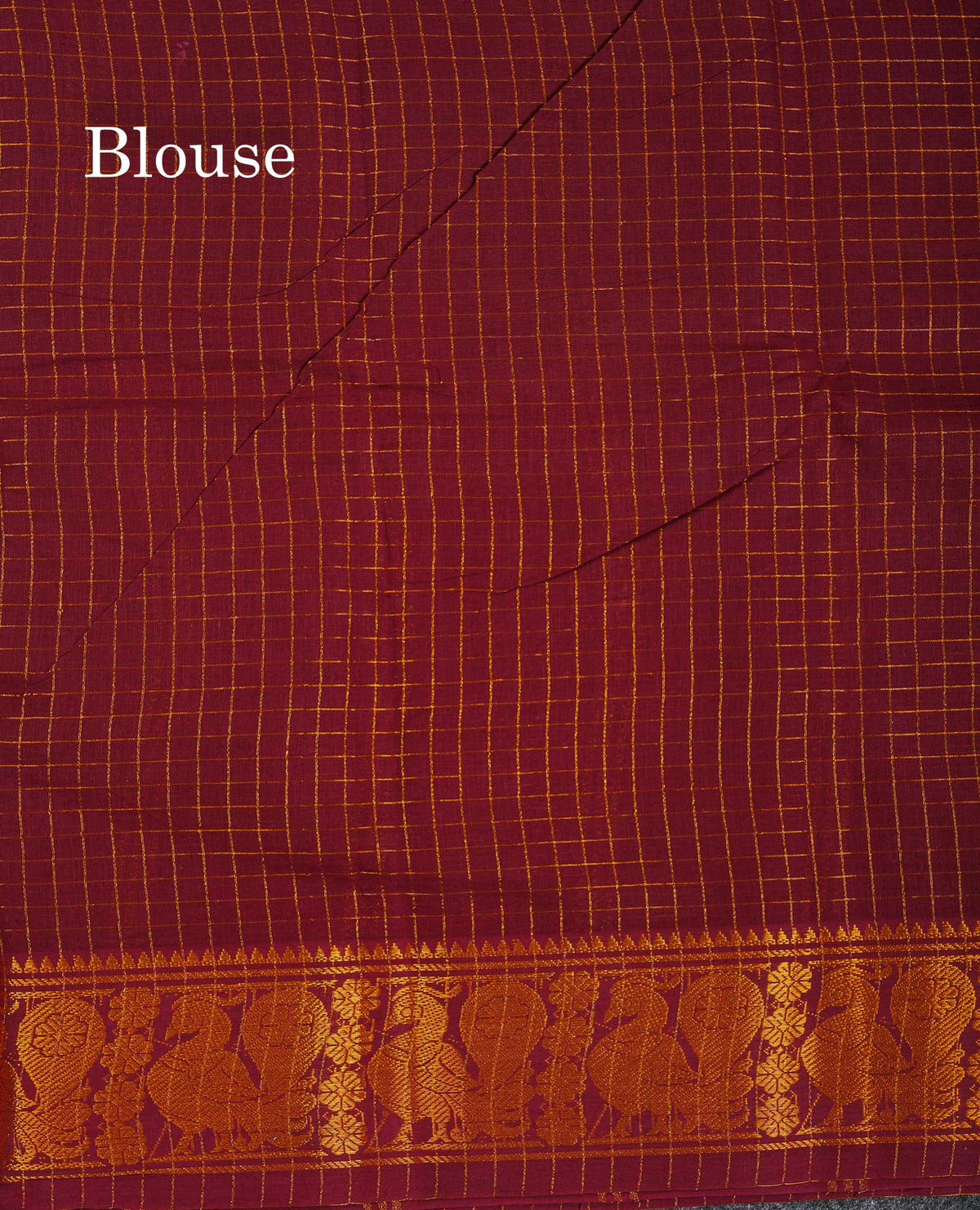 Sungudi Cotton Saree - Orange Colour Body Small Zari Checks With Baby Pink Border