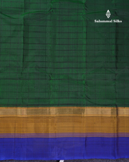 Beautiful Dark Maroon Pure Kanjivaram Silk Saree With Contrast Peacock Green Border