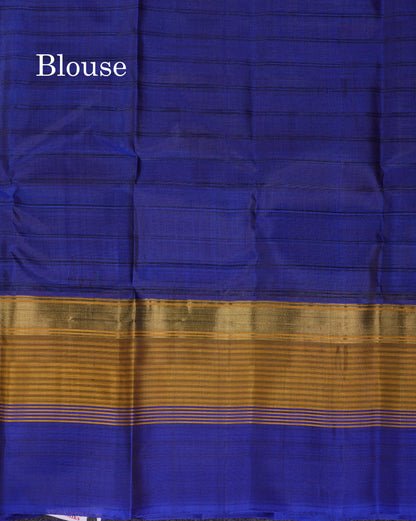 Beautiful Dark Maroon Pure Kanjivaram Silk Saree With Contrast Peacock Green Border