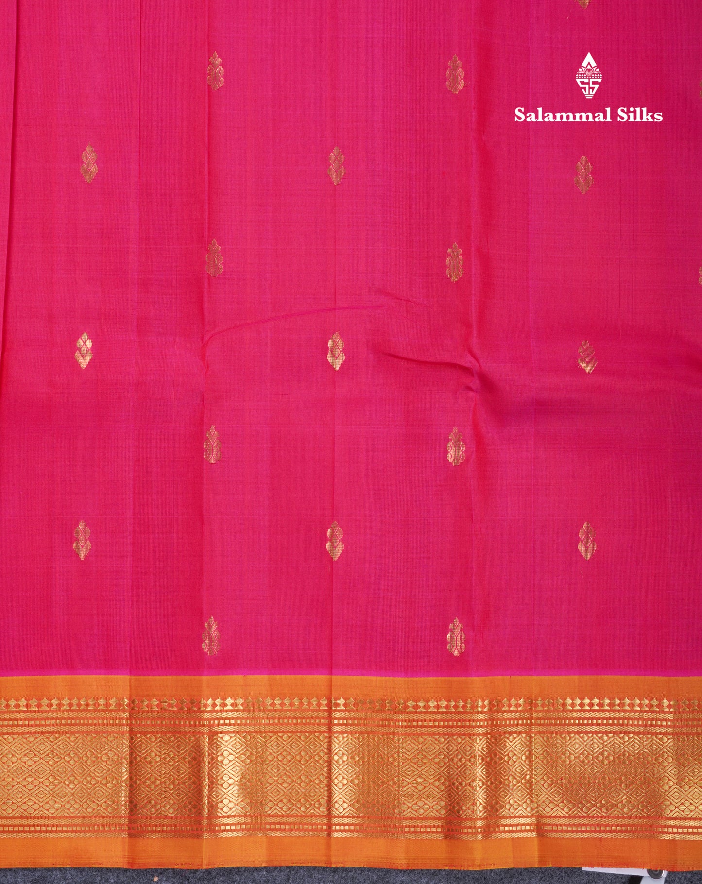 Beautiful Pink Pure Kanjivaram Silk Saree With Contrast Mustard Yellow Traditional One Side Border