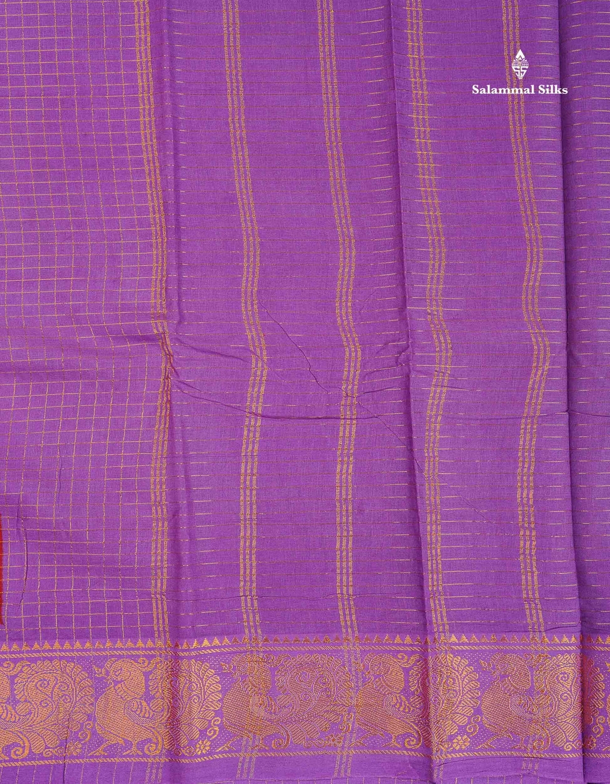 Sungudi Cotton Saree - Orange Colour Body Small Zari Checks With Baby Pink Border