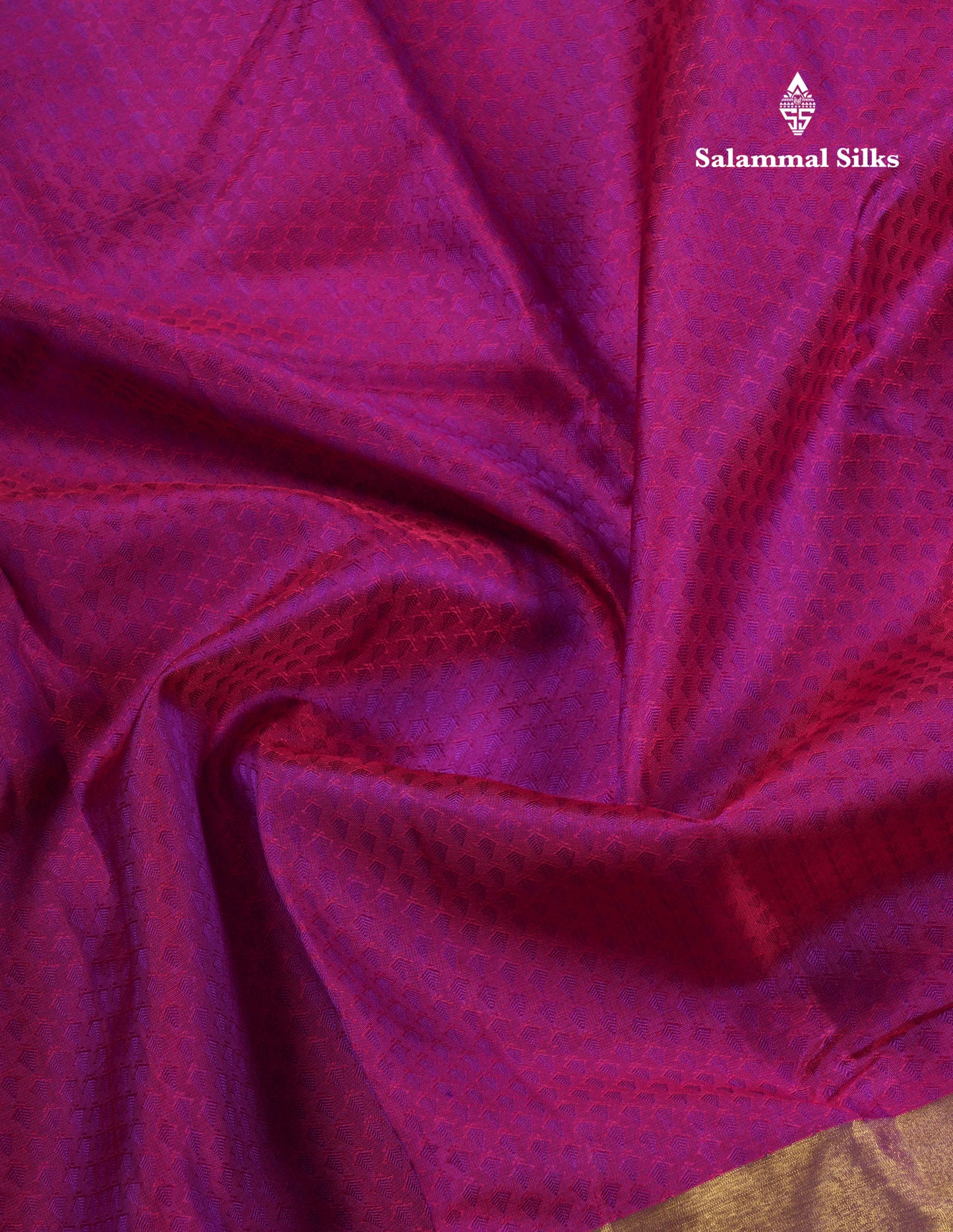 Beautiful Magenta Pure Kanjivaram Silk Saree With Contrast Light Green Border