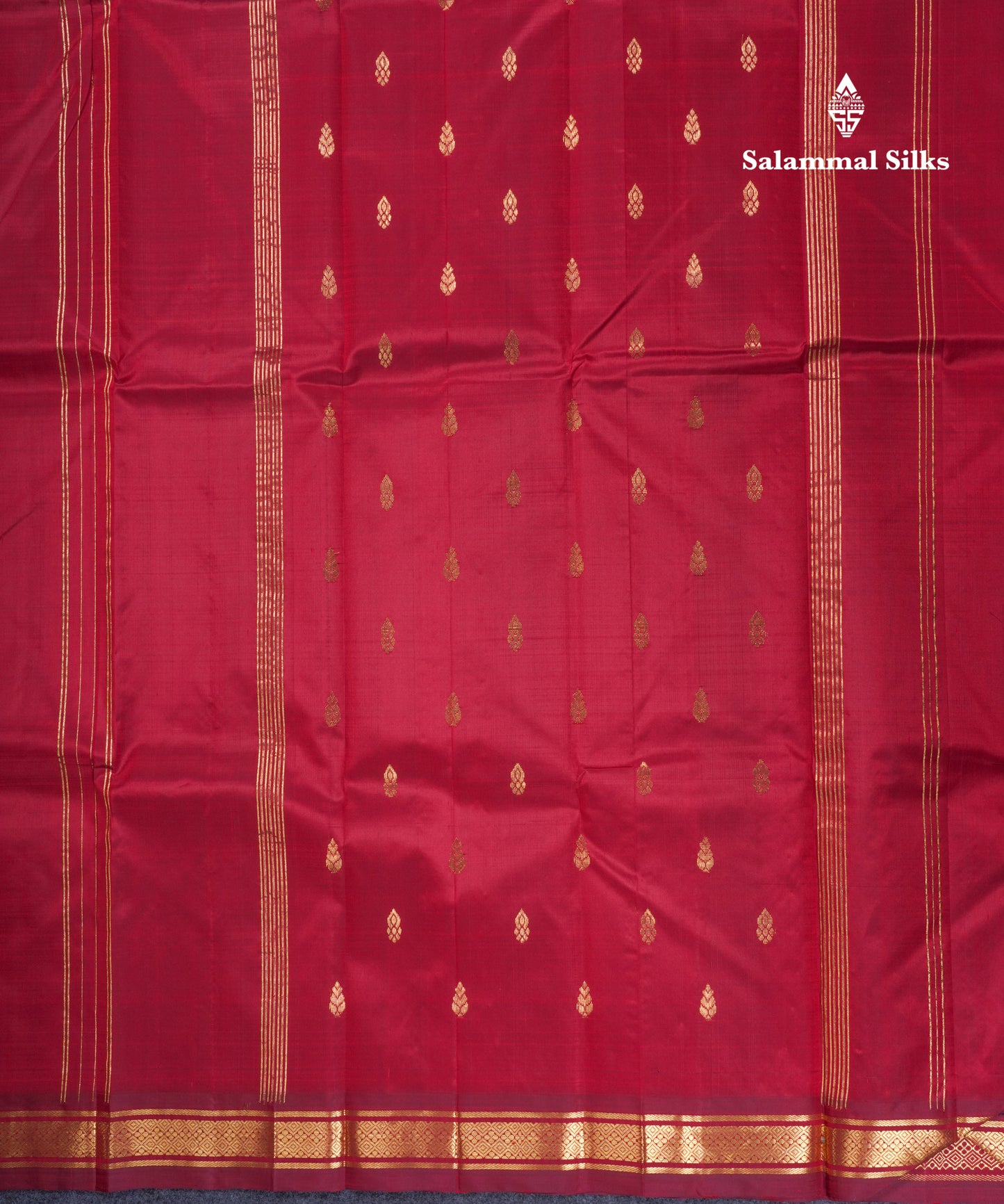 Beautiful Maroon Pure Kanjivaram Silk Saree With Traditional One Side Border