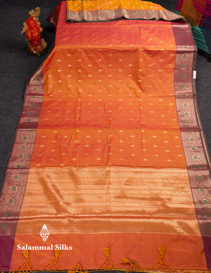 Beautiful Sapphire Green Semi Silk Saree With Contrast Peacock Green Traditional Border